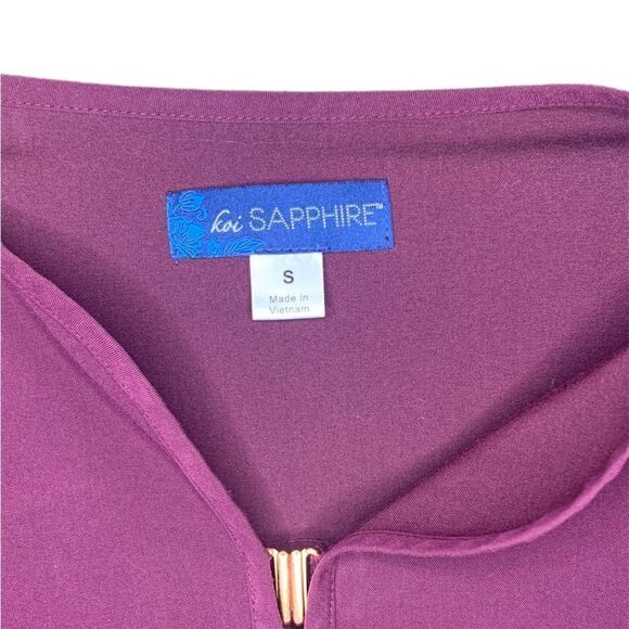 Koi Sapphire Scrub Top Womens Small Purple Short Sleeve - Picture 4 of 4
